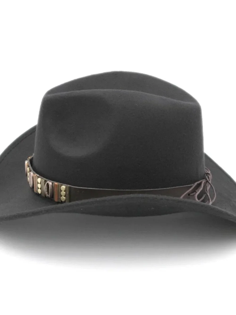 Black Western Cowboy Hat Wide Brim Ranch Rodeo Cowgirl Festival Boho Costume Hat
